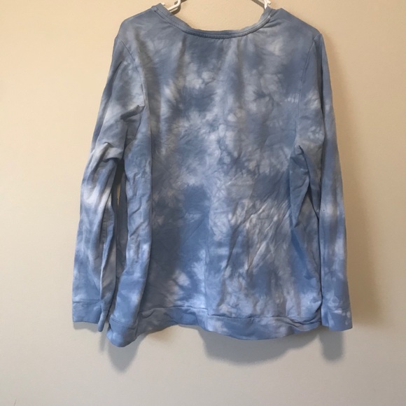 Pastel Blue Tie Dye Crewneck Sweater Size XL - Picture 2 of 5